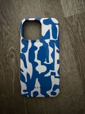 Burga Blue & White Patterned iPhone 14 Pro Max Case